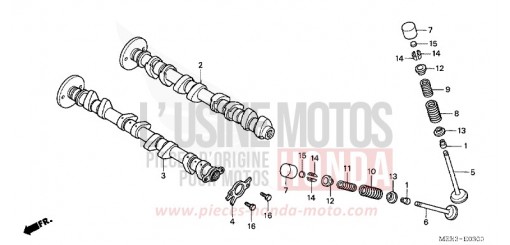 ARBRE A CAMES/SOUPAPE CBR600RR3 de 2003